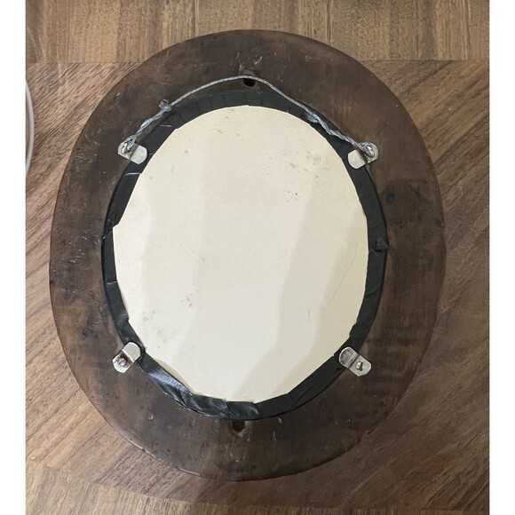 Antique Wooden Block Hat Brim Mold Millinery Form Mirror Boho Primitive Country - Picture 4 of 13